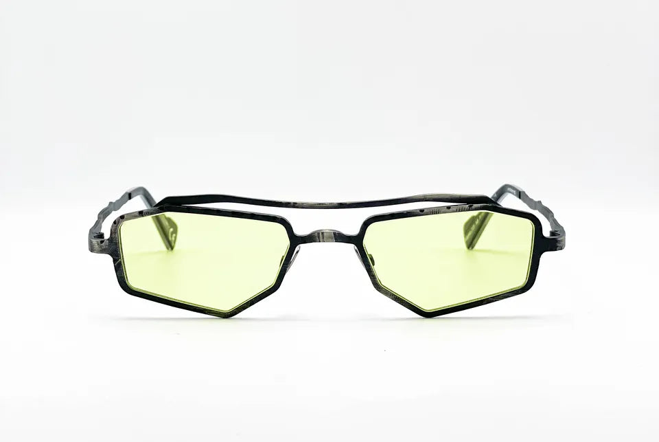Kuboraum Z23: Silver Rectangular Unisex Sunglasses