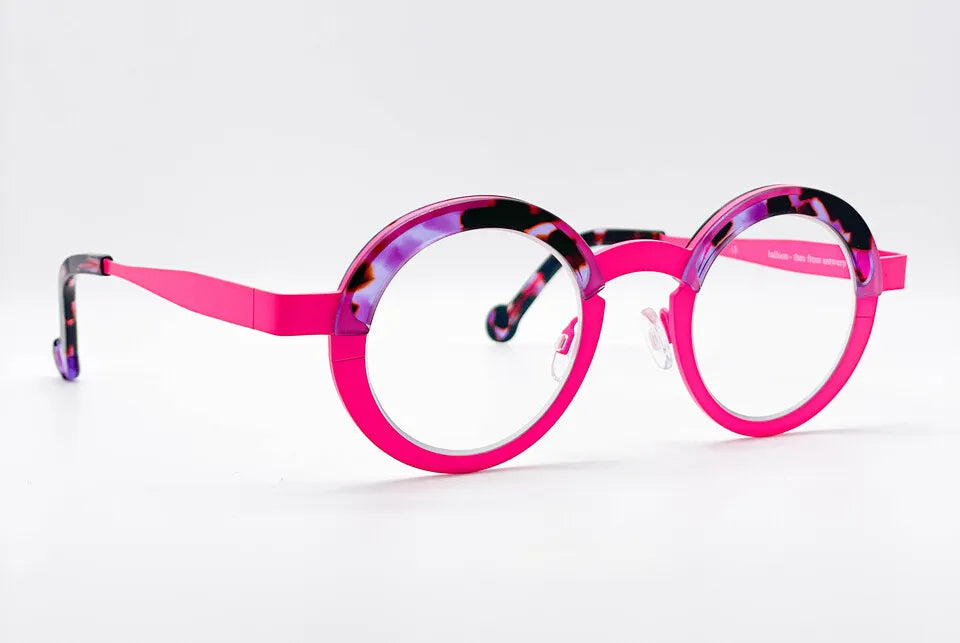 Occhiali da vista rotondi unisex Theo Balloons rosa – Design Optical