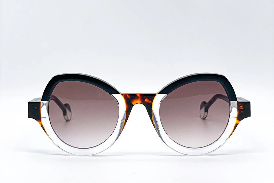 Theo Modernisme Black Tortoise Crystal Sunglasses