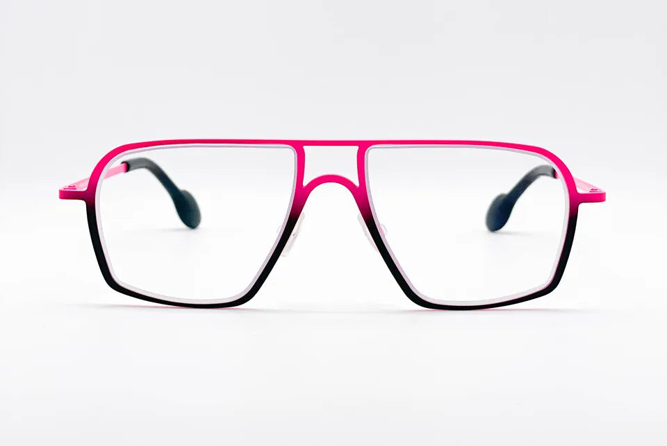 Theo Platino: Black Oversized Unisex Optical Glasses