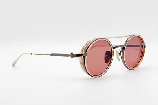 Akoni Eris Ltd Gold Sunglasses front and side view
