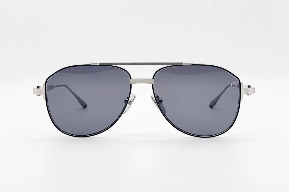 Buy Online Akoni Helios Silver Black Sunglasses - Design Optical