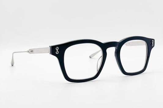 Akoni Wise Palladium Black Optical front and side view