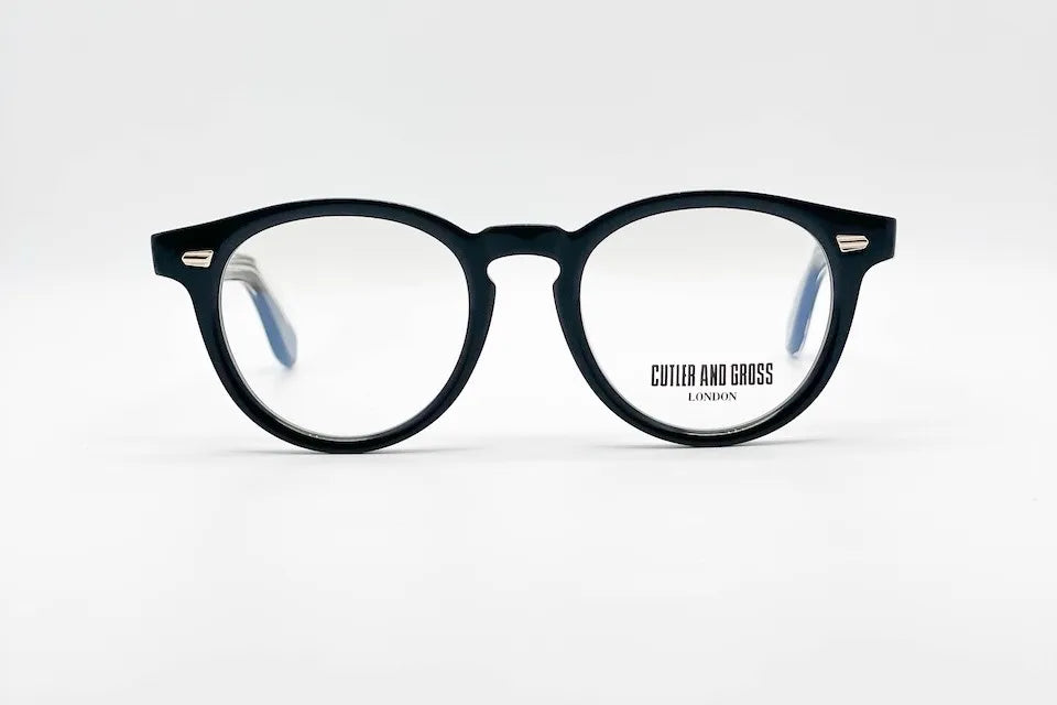 Cutler and Gross CGOP1405-01 Blackblue Round Optical Frames