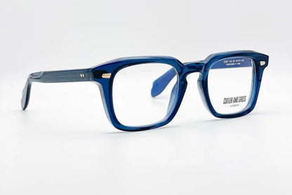 Cutler and Gross CGOP1416-03 Blue round optical frame