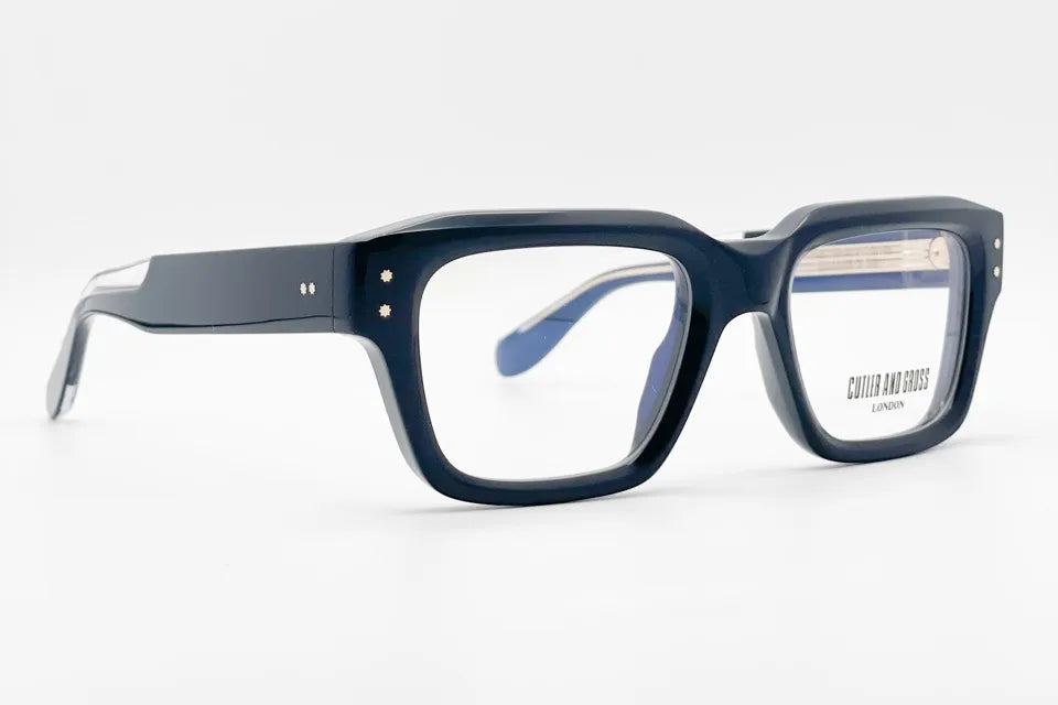 Cutler and Gross CGOP 1432 Black rectangular luxury eyeglasses front view