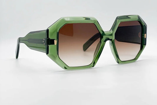 Cutler and Gross CGSN9324-03 Green rectangle sunglasses for women