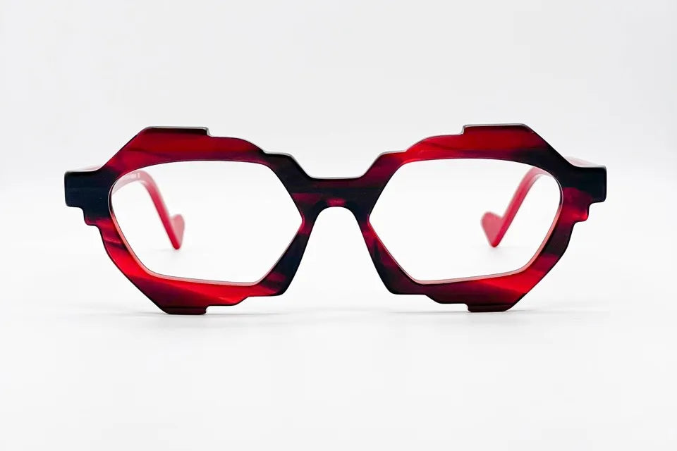 Dzmitry Samal Eugene Red Tortoise Eyeglasses - Distinctive Design