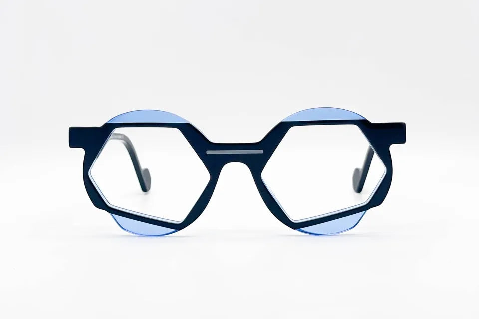 Dzmitry Samal Luc Black/Blue Eyeglasses - Two-Tone Design
