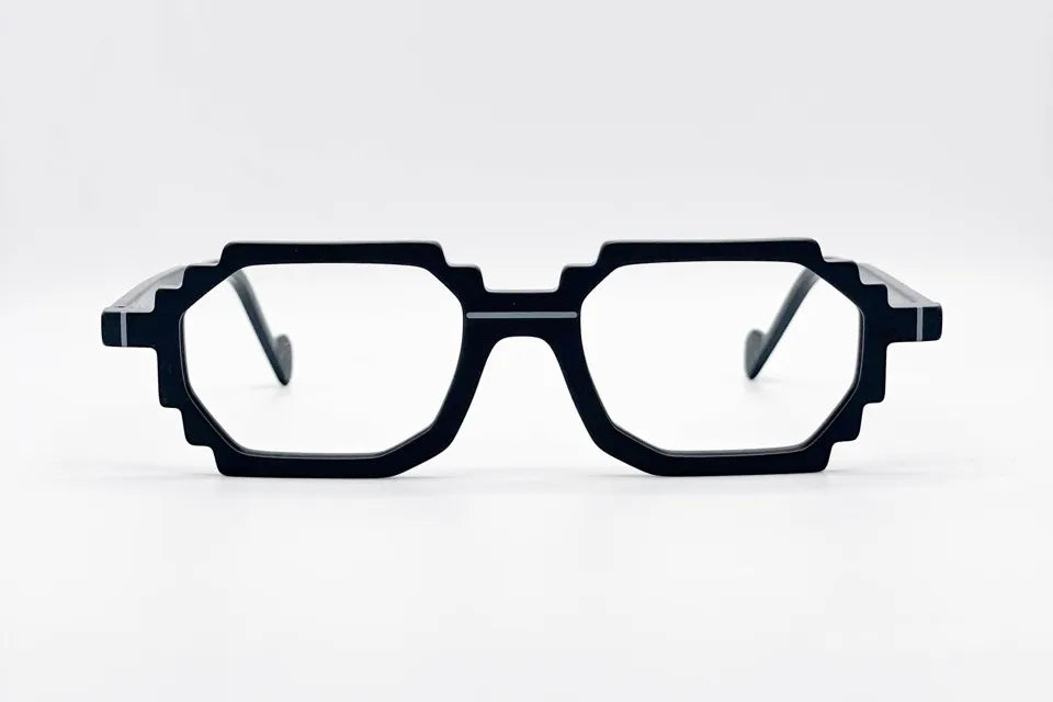 Dzmitry Samal Nicolas Black Eyeglasses - Hexagonal Design