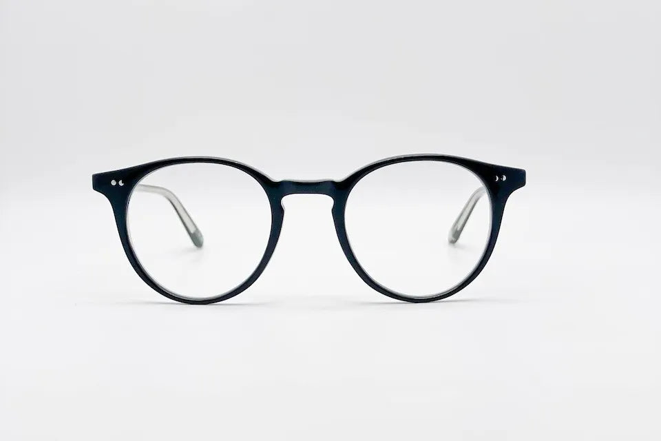 Buy Online Garrett Leight Clune Black - P3 Round Optical Glasses