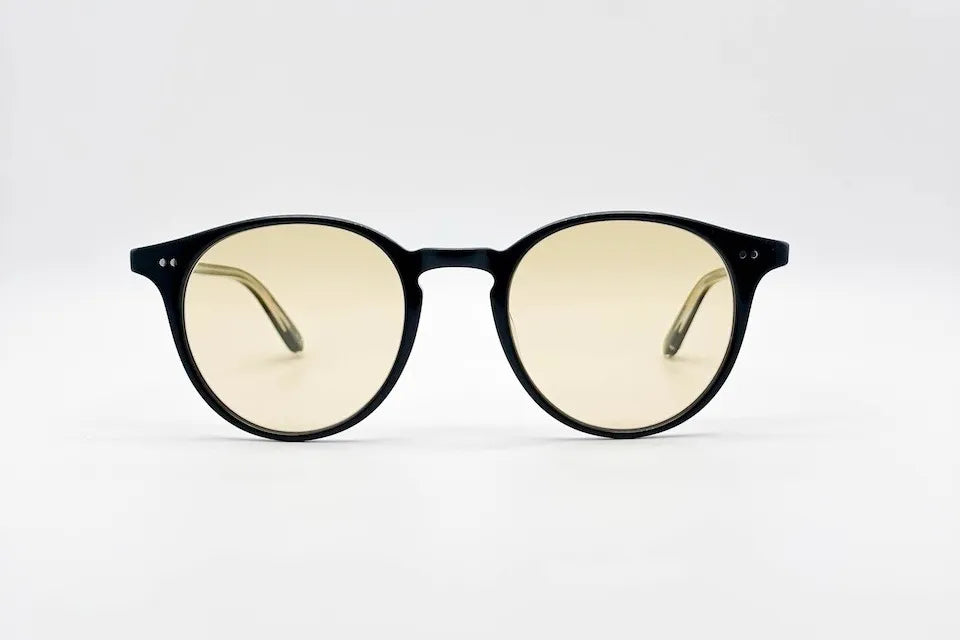 Garrett Leight Clune Black - P3 Style Round Sunglasses