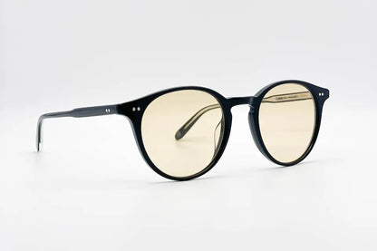 Garrett Leight Clune Nero occhiali da sole rotondi P3 acetato