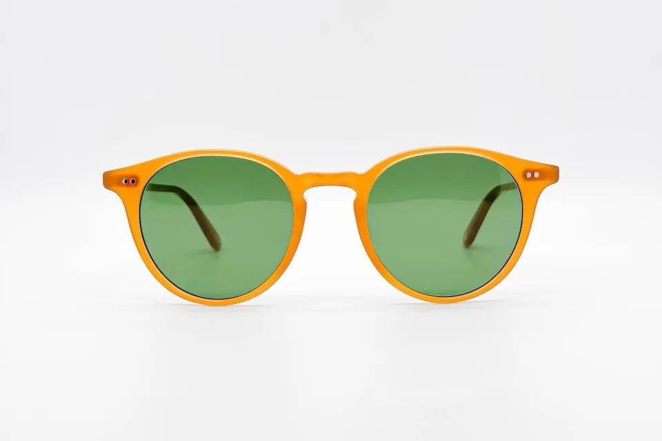 Garrett Leight Clune Yellow - P3 Style Round Sunglasses