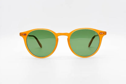 Garrett Leight Clune Yellow - P3 Style Round Sunglasses