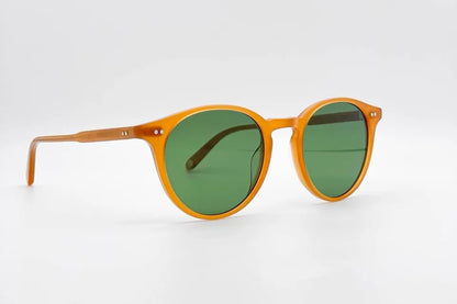 Garrett Leight Clune Giallo occhiali da sole rotondi P3 acetato