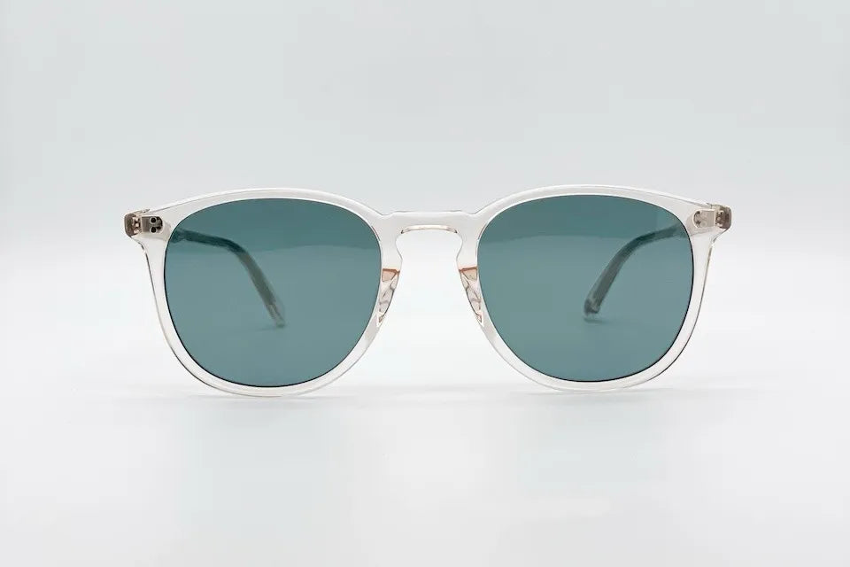 Garrett Leight Kinney Crystal - Classic Semi-Square Sunglasses
