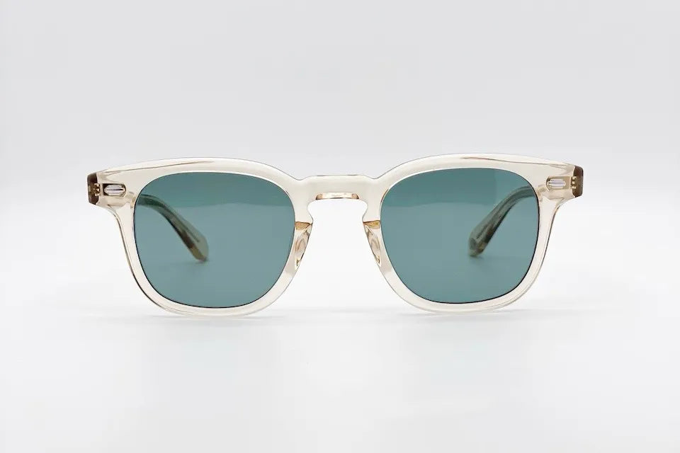 Garrett Leight Sherwood Crystal - '50s Square Sunglasses Made in Japan