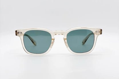 Garrett Leight Sherwood Crystal - '50s Square Sunglasses Made in Japan