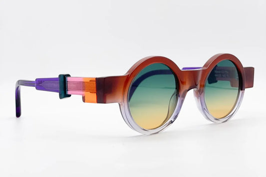 Kuboraum I02 Brown Purple sunglasses front view