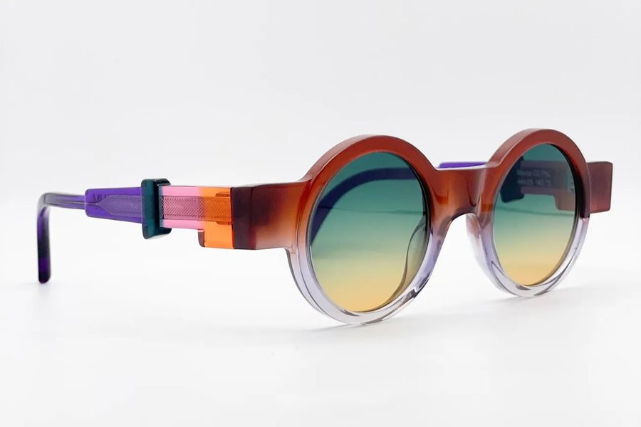 Kuboraum I02 Brown Purple sunglasses front view
