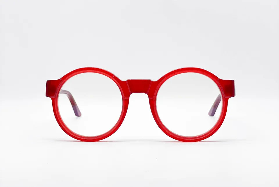 Kuboraum K10: Red Round Unisex Optical Glasses