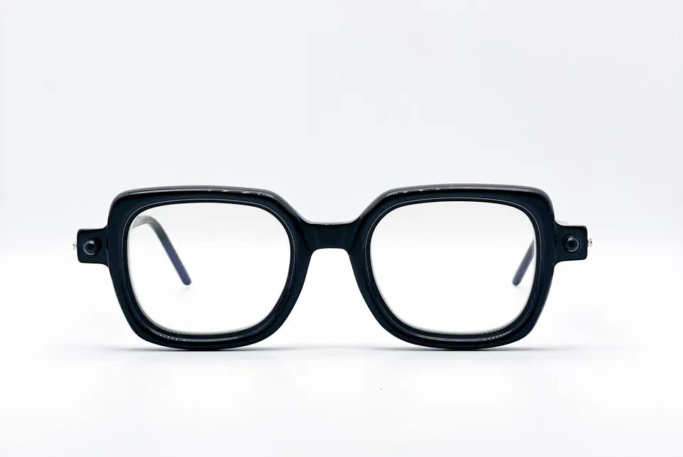 Kuboraum P4: Black Rectangular Unisex Optical Glasses