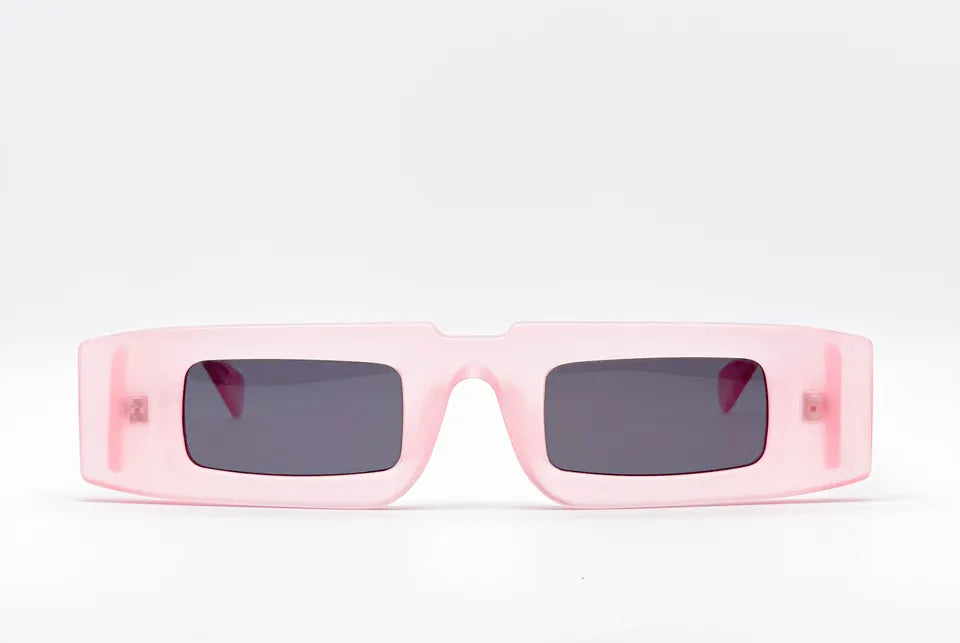 Kuboraum X20: Pink Rectangular Unisex Sunglasses