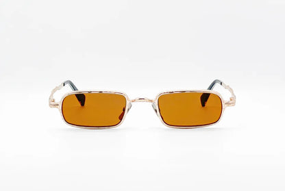 Kuboraum Z18: Gold Rectangular Unisex Sunglasses