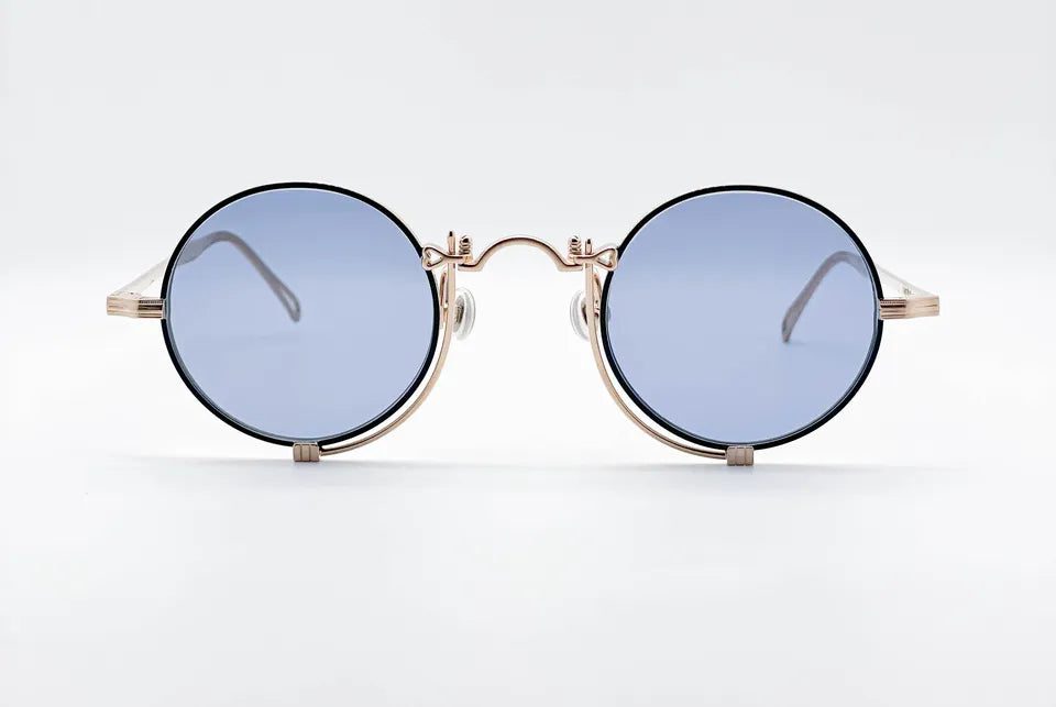 Matsuda 10601: Gold Round Unisex Sunglasses