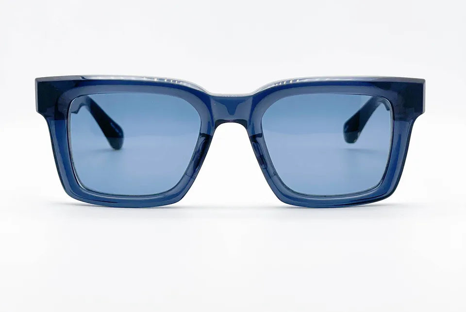 Matsuda M1033: Blue Rectangular Unisex Sunglasses