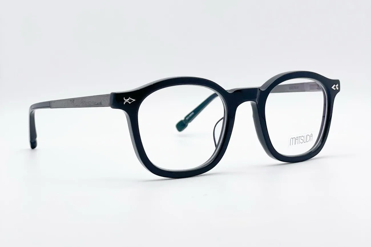 Matsuda M2068 Black Japanese optical frames front view