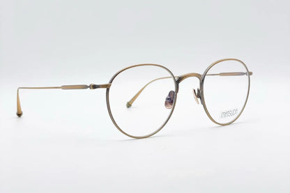 Matsuda M3085 Gold titanium optical frames side view detail