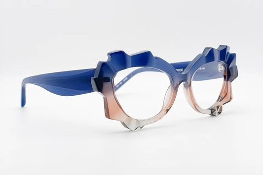 Oscar Mamooi Sacrifice Nebulus Blue Brown architectural optical frames
