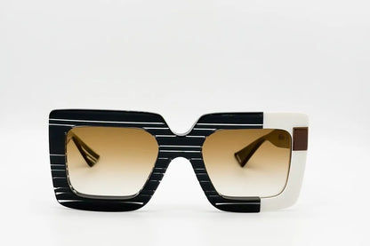 Piero Massaro PM002 MA8 Black Brown White Sunglasses