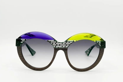 Piero Massaro PM004 173 Brown Purple Green Sunglasses