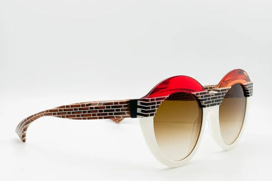 Piero Massaro PM004 327 Red Brown White sunglasses