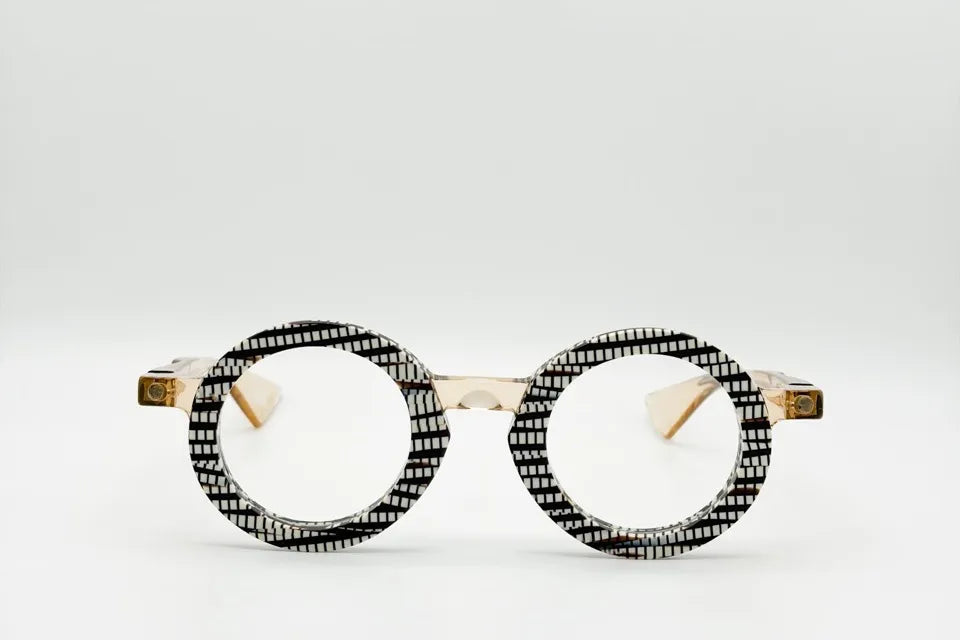 Piero Massaro PM957 MV1 White Brown Eyeglasses