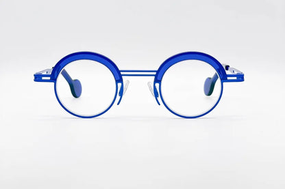 Theo Blush Makeup 601 Blue: Electric Blue Titanium Glasses