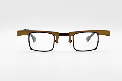 Theo Bo Waterleau 312 Goldbrown: Oval Titanium Glasses
