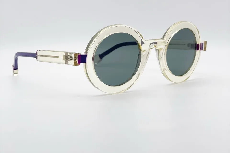 Theo Cassette Yellow Blue sunglasses front view