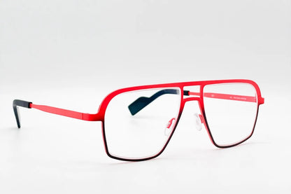 Theo Eat Flow 387 Red Brown optical frames front view