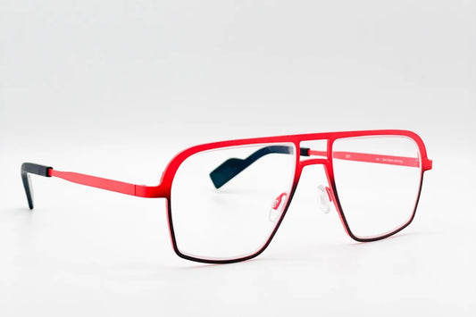 Theo Eat Flow 387 Red Brown optical frames front view