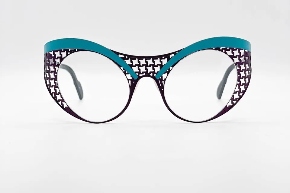 Theo Ewte Eyewitnes 272 Purpleblue: Geometric Metal Glasses