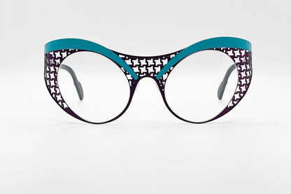 Theo Ewte Eyewitnes 272 Purpleblue: Geometric Metal Glasses