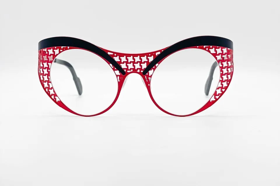 Theo Ewte Eyewitnes 337 Redblack: Squared Metal Frame