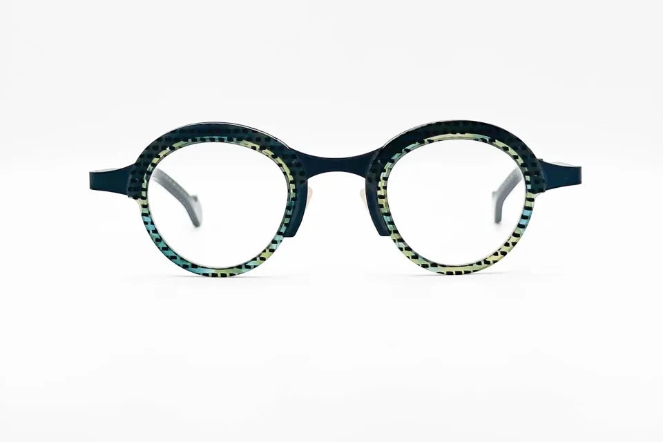 Theo Jacques Sculptors 15 Green: Angular Acetate Optical Frame
