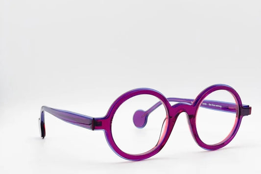 Theo Loctite 18 Redpink Trans Blue optical frames