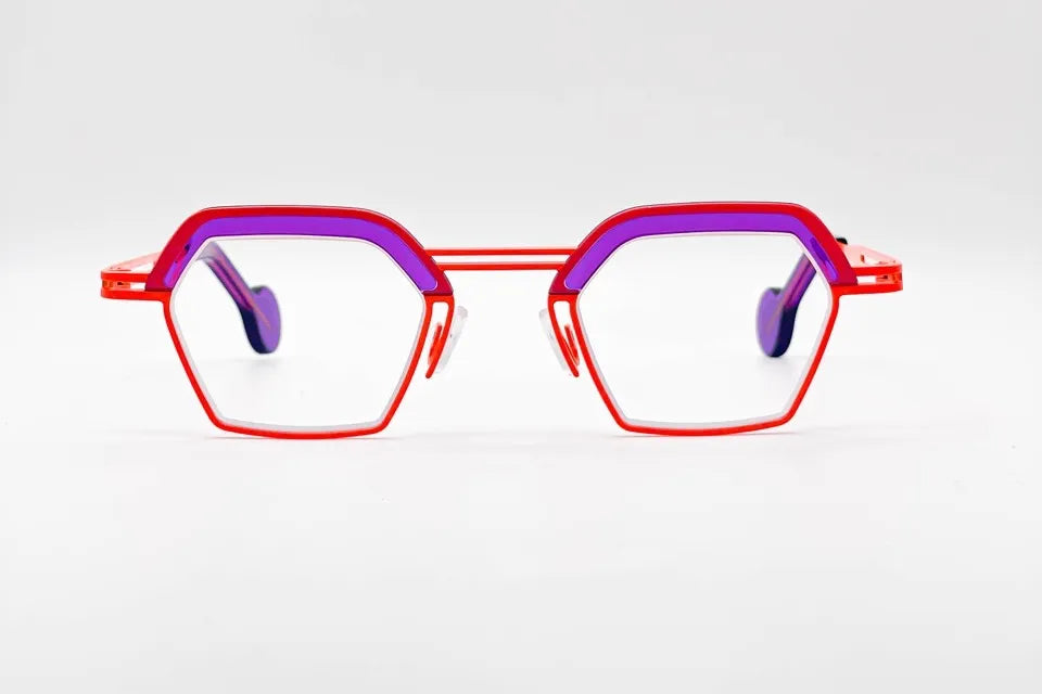 Theo Mascara Makeup 3005 Orangepurple: Bold Cat-Eye Acetate Frame