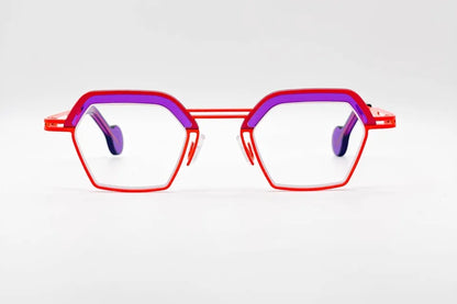 Theo Mascara Makeup 3005 Orangepurple: Bold Cat-Eye Acetate Frame